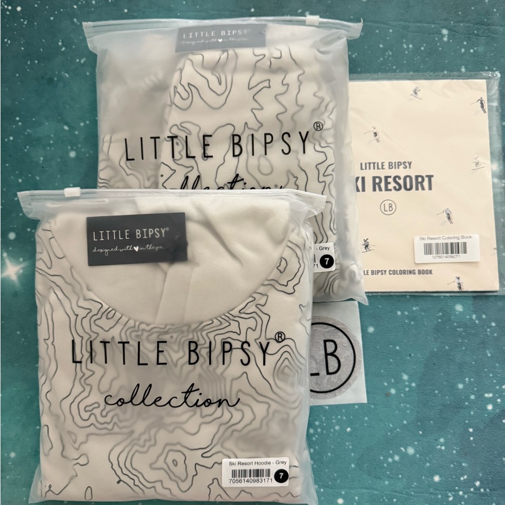 Little Bipsy Kids ski topography Hoodie and Pants set size 7